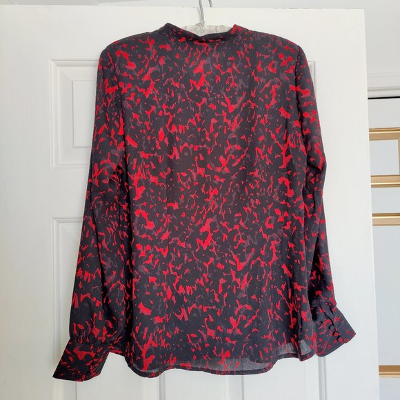 Lily Morgan Small Red / Black Button down blouse - Picture 4 of 4